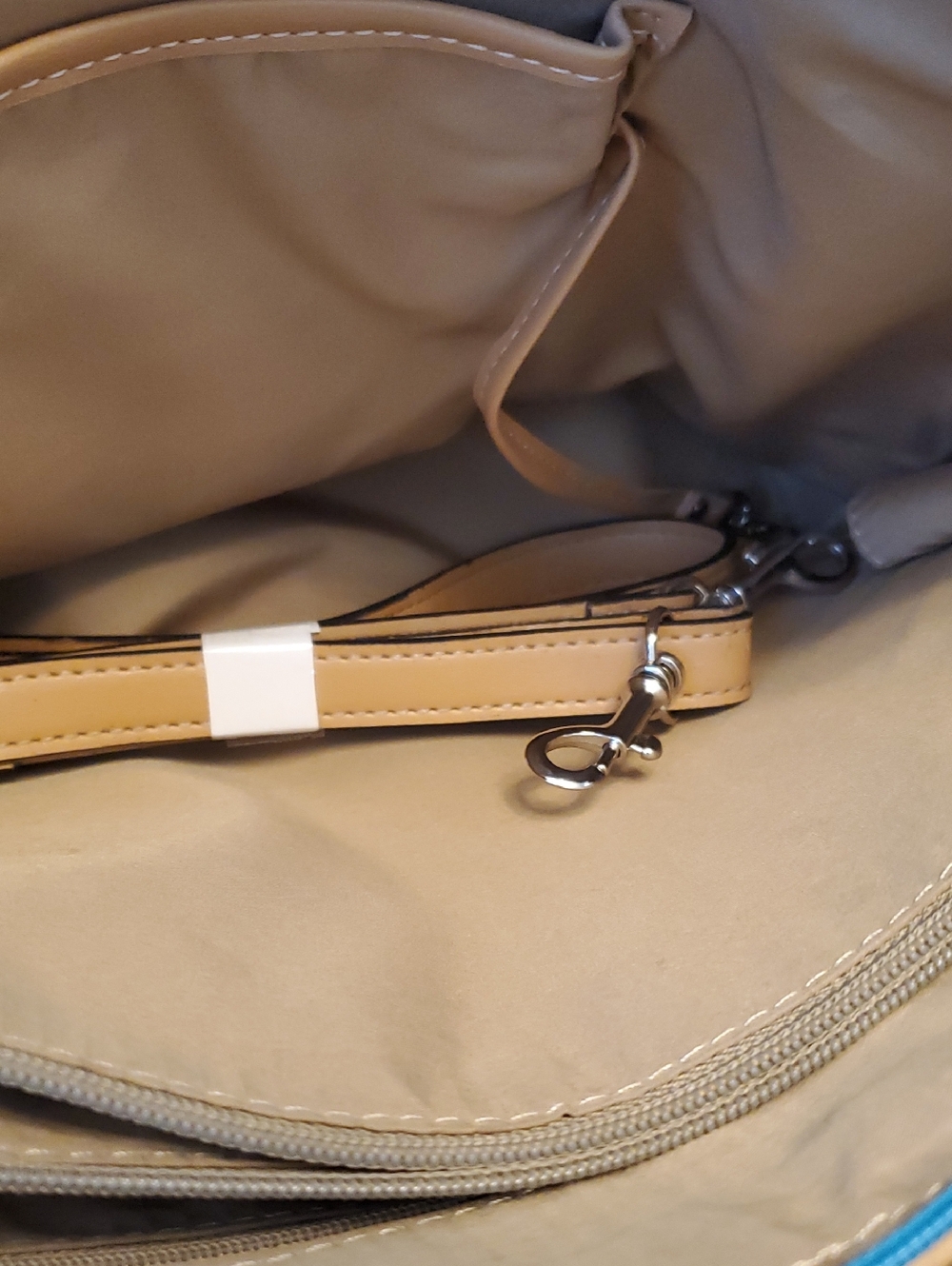👩🚒Giani Bernini Teal and Tan Braided-Handle Satchel - Picture 6 of 10